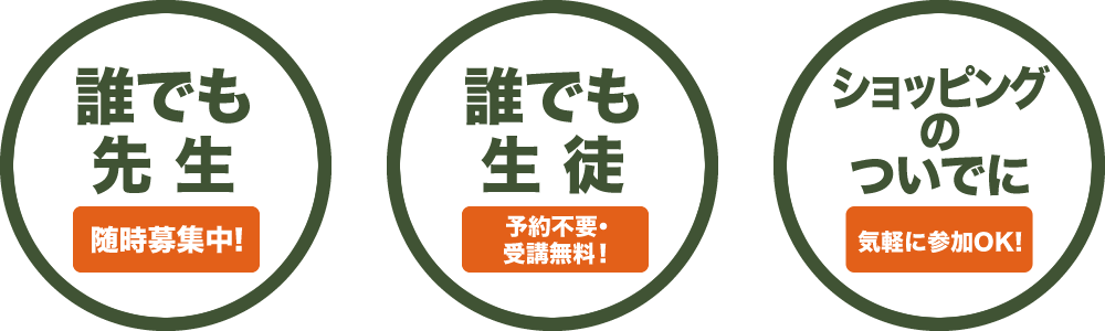 誰でも先生 誰でも生徒　ショッピングのついでに